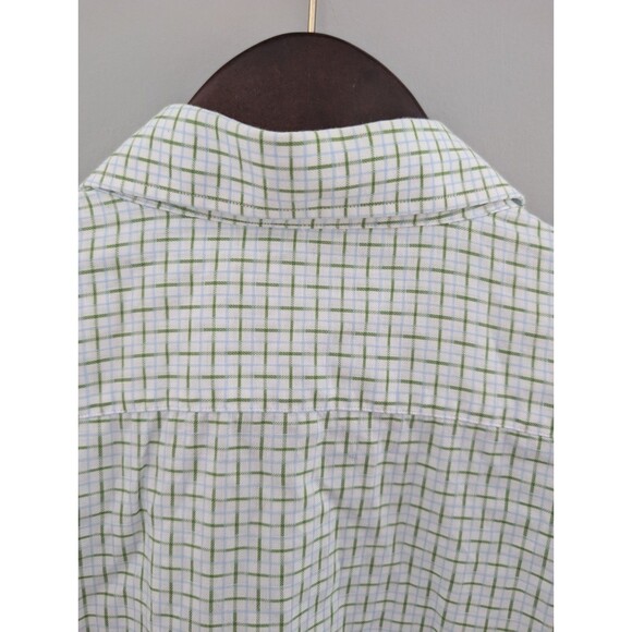 Jack Stone by Thomas Dean Dress Shirt Men's Size XL Green Plaid Patterned Cuff - Picture 5 of 16